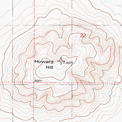 Topographic Map of Howard Hill, AZ