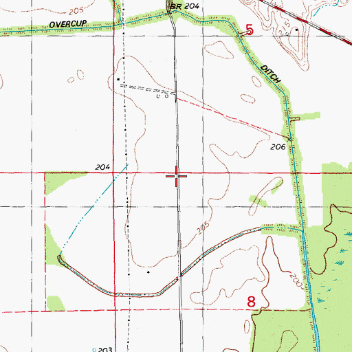 Topographic Map of Simmons (historical), AR