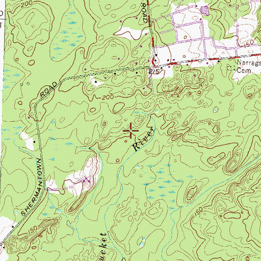 Topographic Map of Allens Pond Marshes, MA