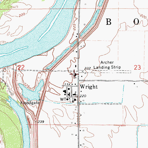 Topographic Map of Plum Bayou Baptist Church, AR