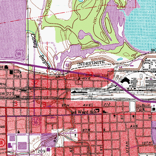 Topographic Map of Faith Cathedral, AR