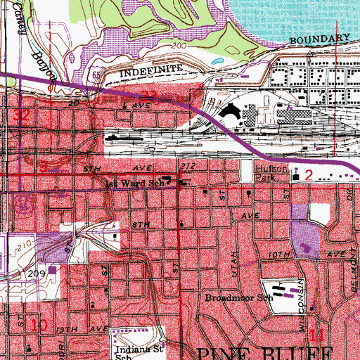 Topographic Map of Second Baptist Church, AR