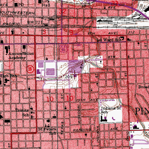 Topographic Map of Pine Bluff Convention Center, AR