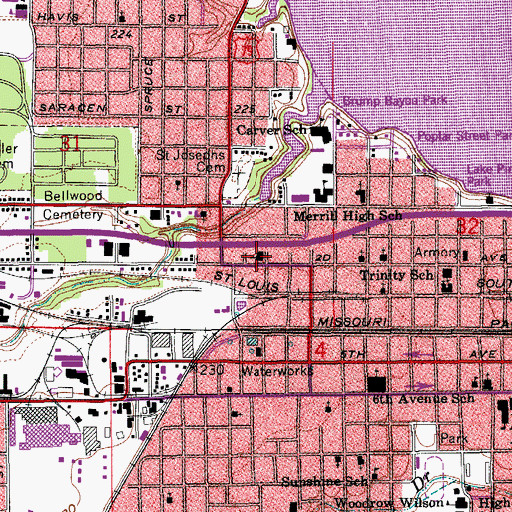 Topographic Map of Calvary Baptist Church, AR