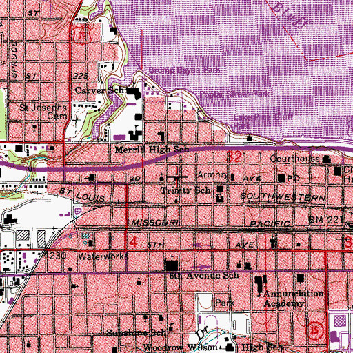 Topographic Map of First Missionary Baptist Church, AR