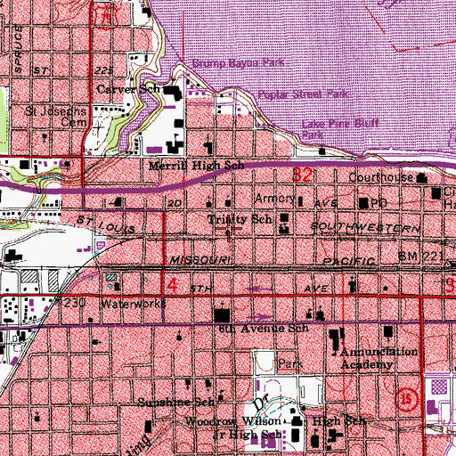 Topographic Map of Saint James United Methodist Church, AR