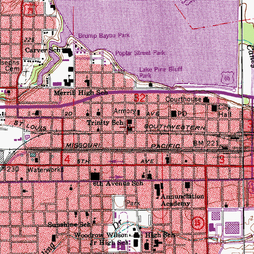 Topographic Map of Trinity Episcopal Church, AR