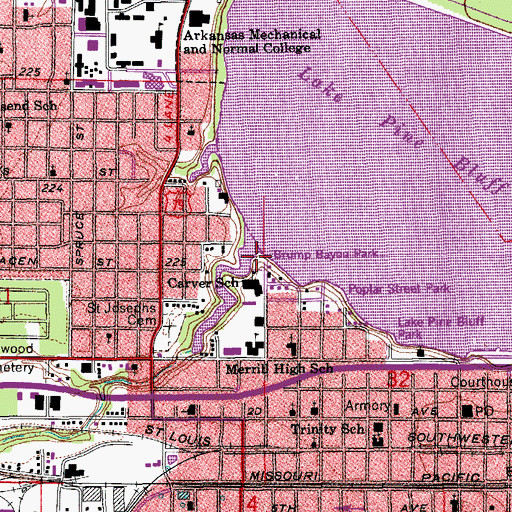 Topographic Map of Brump Bayou Park, AR