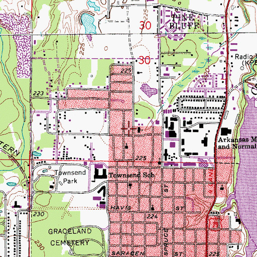 Topographic Map of Mount Pleasant African Methodist Episcopal Church, AR