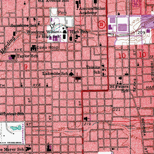 Topographic Map of Lakeside United Methodist Church, AR