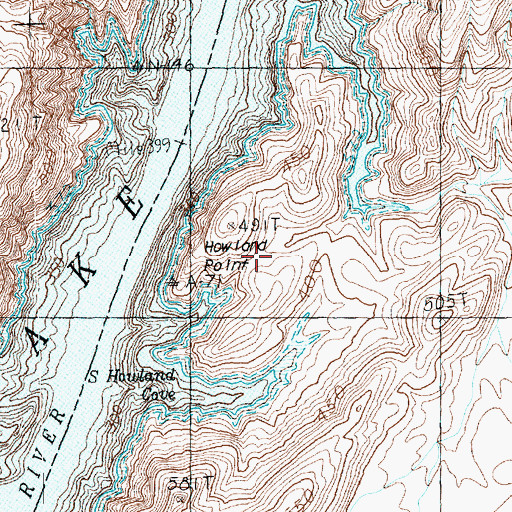 Topographic Map of Howland Point, AZ