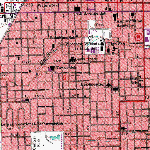 Topographic Map of Bethlehem Full Gospel Church, AR
