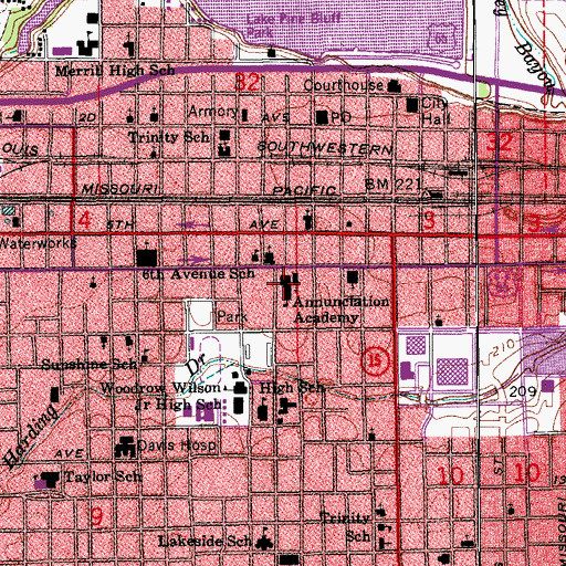 Topographic Map of Pine Bluff Christian School, AR