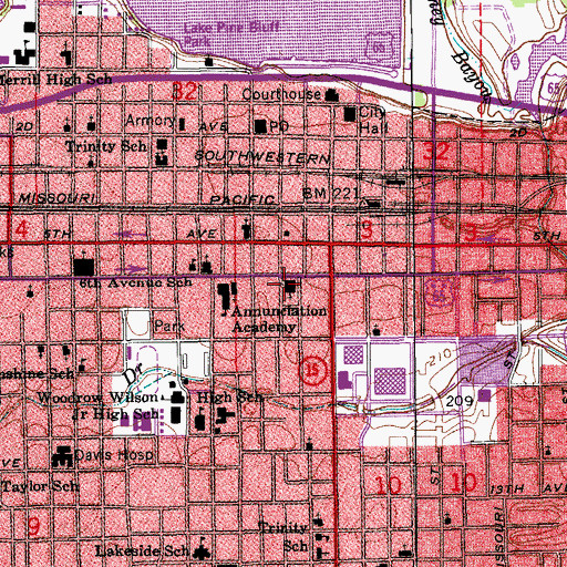 Topographic Map of First United Methodist Church, AR