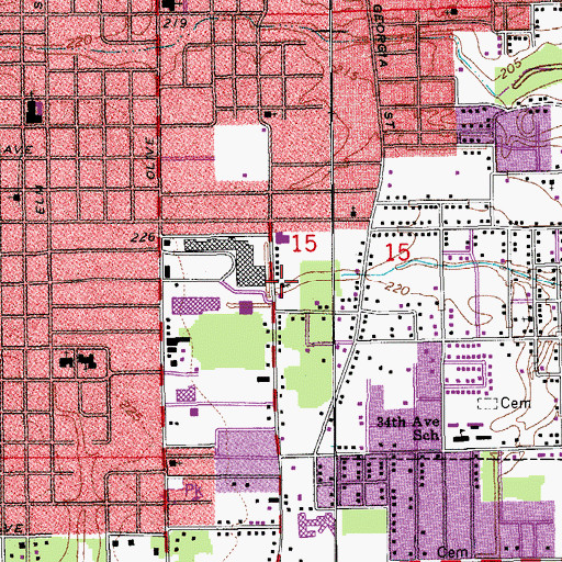 Topographic Map of Main Street Church of God in Christ, AR