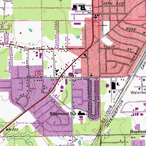 Topographic Map of Southwest Plaza Shopping Center, AR