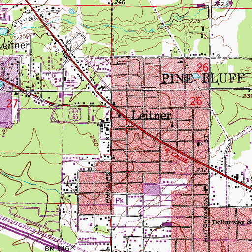 Topographic Map of Maranatha Christian School, AR