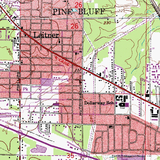 Topographic Map of First Pentecostal Church of God, AR