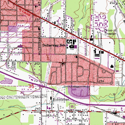 Topographic Map of Centennial Baptist Church, AR