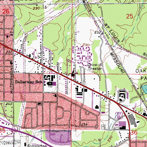 Topographic Map of James Metthews Elementary School, AR