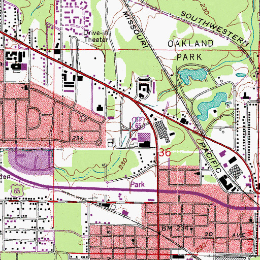 Topographic Map of Southeast Arkansas Livestock Showgrounds, AR