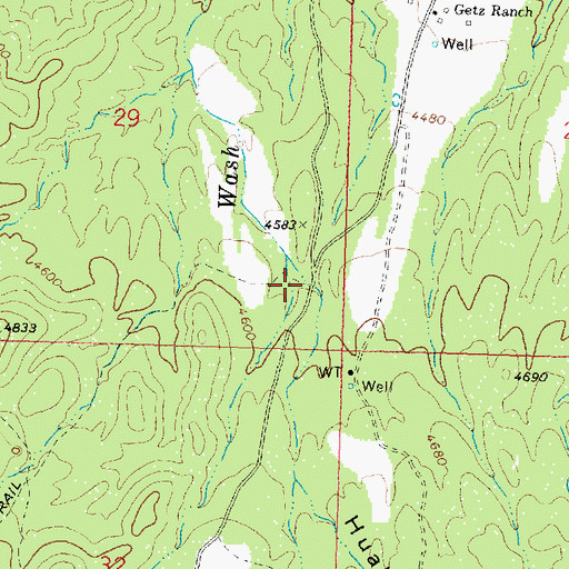 Topographic Map of Hualapai Canyon, AZ