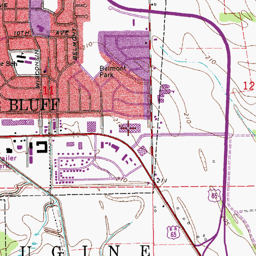 Topographic Map of Broadmoor Shopping Center, AR