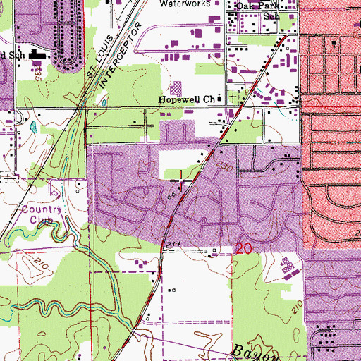 Topographic Map of Trinity Lutheran Church, AR