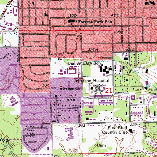Topographic Map of Temple Anshe Emeth, AR