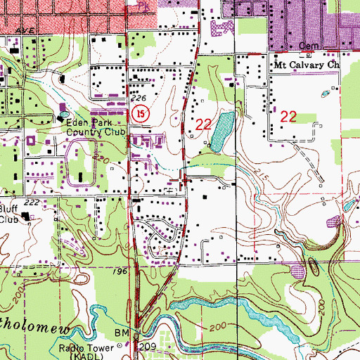 Topographic Map of Saint Bethel Baptist Church, AR