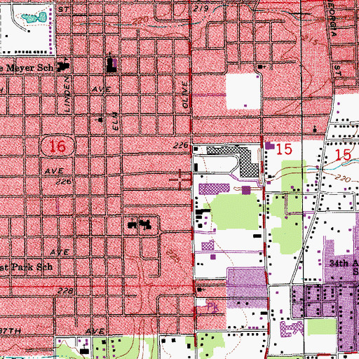 Topographic Map of Olive Street Plaza Shopping Center, AR