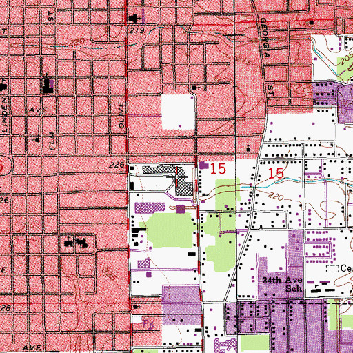 Topographic Map of Jefferson Square Shopping Center, AR