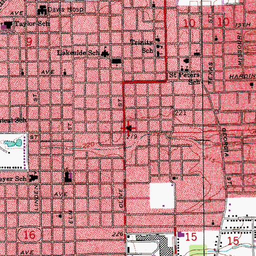 Topographic Map of Olive Street Baptist Church, AR