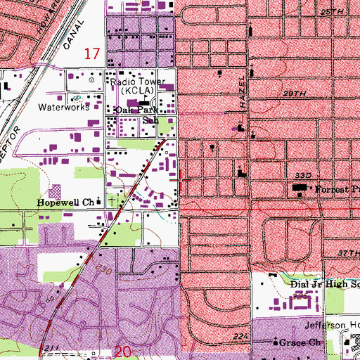 Topographic Map of First United Pentecostal Church, AR