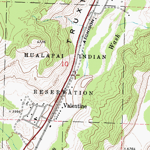 Topographic Map of Hualapai Indian School Reserve (historical), AZ