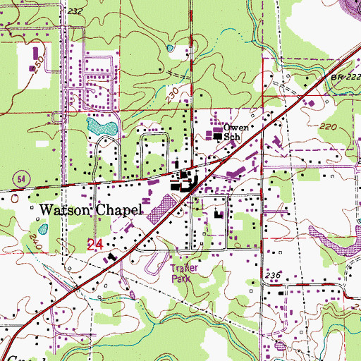 Topographic Map of Watson Chapel Junior High School, AR