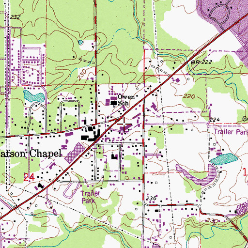 Topographic Map of Chapel Village Shopping Center, AR