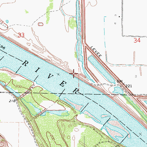 Topographic Map of Adamsburg Landing, AR