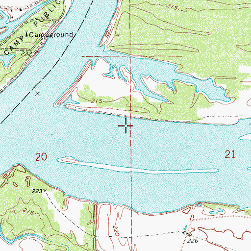 Topographic Map of Tar Camp Crossing, AR