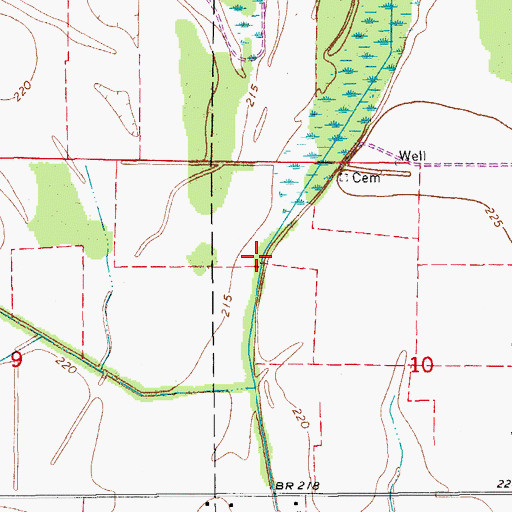 Topographic Map of Main Canal Number 9, AR