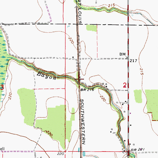 Topographic Map of Secrest (historical), AR