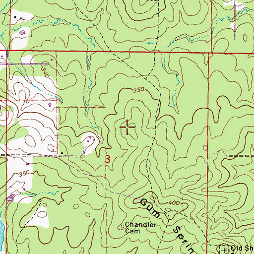 Topographic Map of Shiloh School (historical), AR