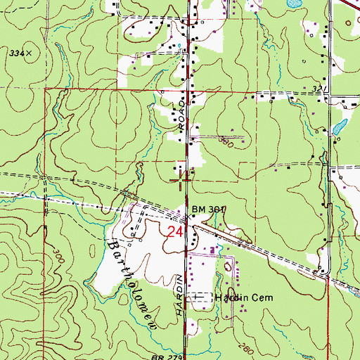 Topographic Map of Ruth School (historical), AR