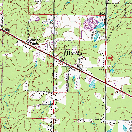 Topographic Map of Pentecostal Church, AR