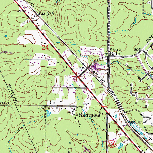 Topographic Map of Eastwood, AR