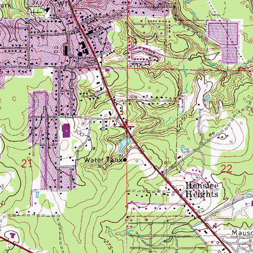 Topographic Map of Gravel Hill School (historical), AR