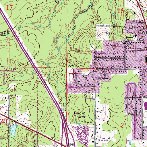Topographic Map of Lemonwood Missionary Baptist Church, AR
