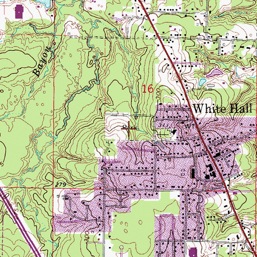 Topographic Map of White Hall City Park, AR