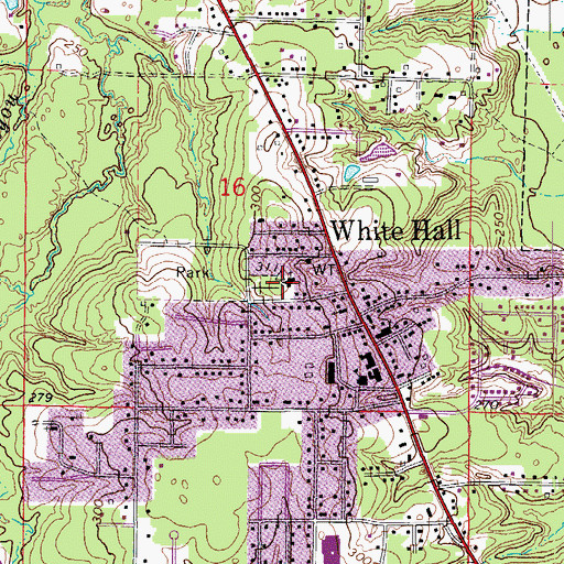 Topographic Map of White Hall United Methodist Church, AR