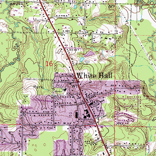 Topographic Map of White Hall Shopping Center, AR